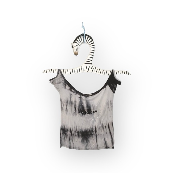 Yuka ★ Choice Cold Shoulder Top ★ Black Tie Dye ★ Medium ★ - Picture 14 of 16